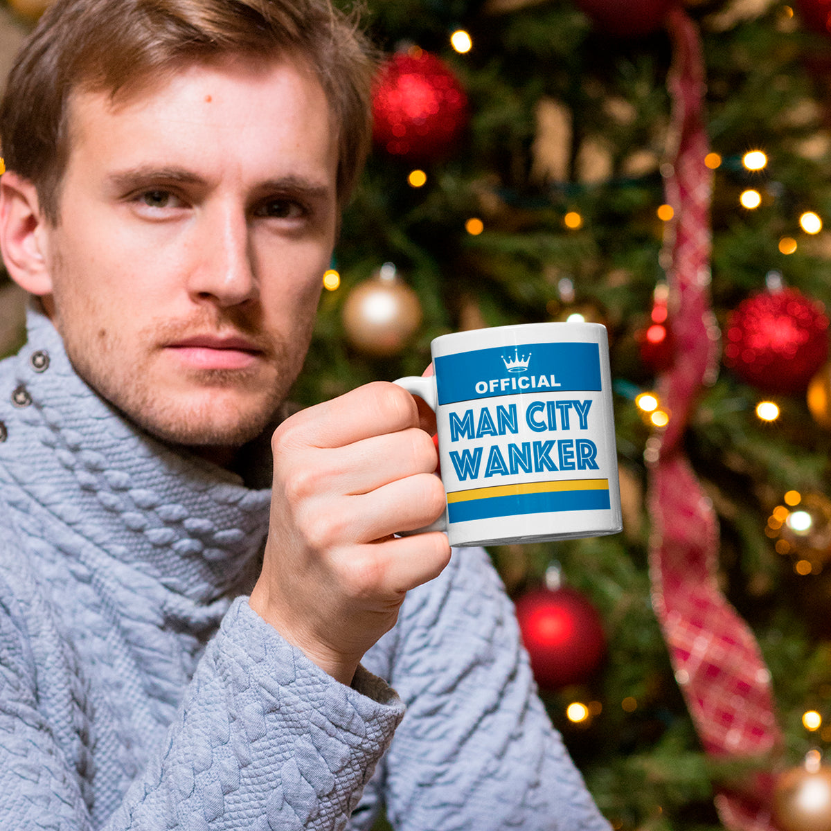 football Secret santa Manchester City themed football mug perfect for fantasy office banter and gifts for Cityzens supporters