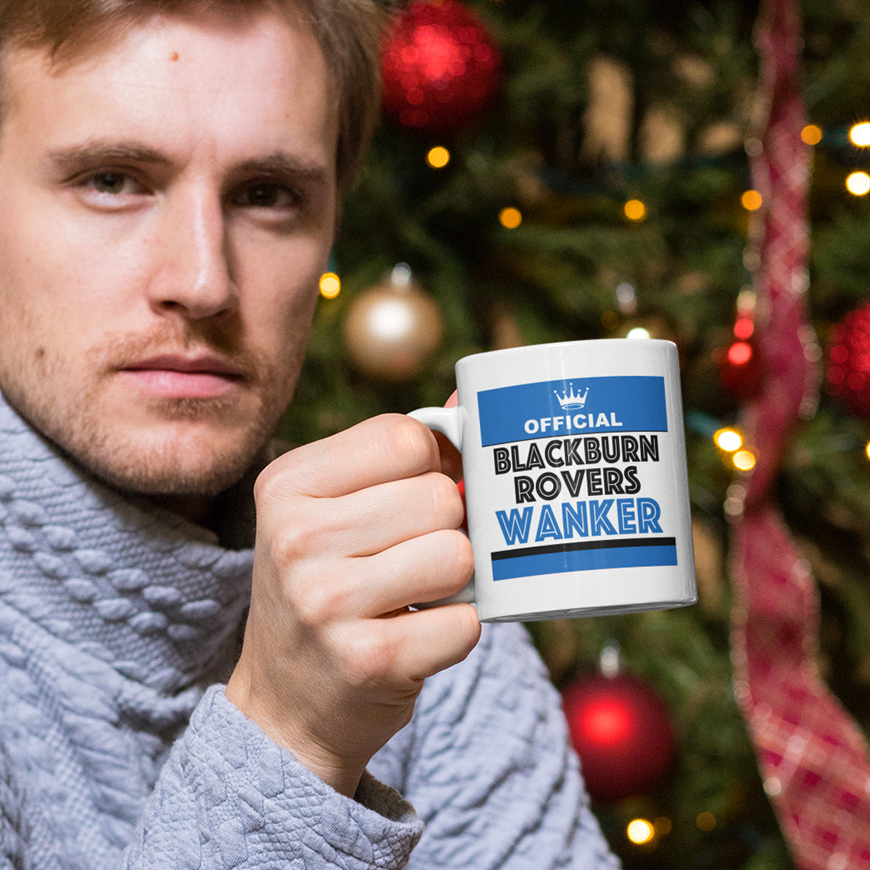 Football Rival Team Mug – Funny Blackburn Rovers Edition | Wanker Design + Free Teabag Gift
