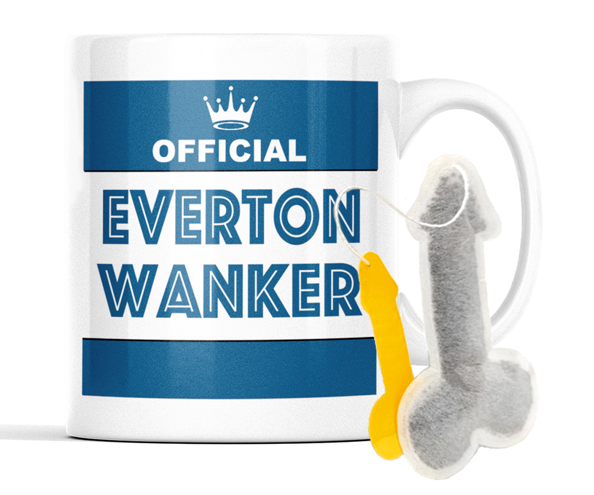 Football Rival Team Mug – Choose Your Team | Funny Wanker Design with Free Novelty Shaped Teabag