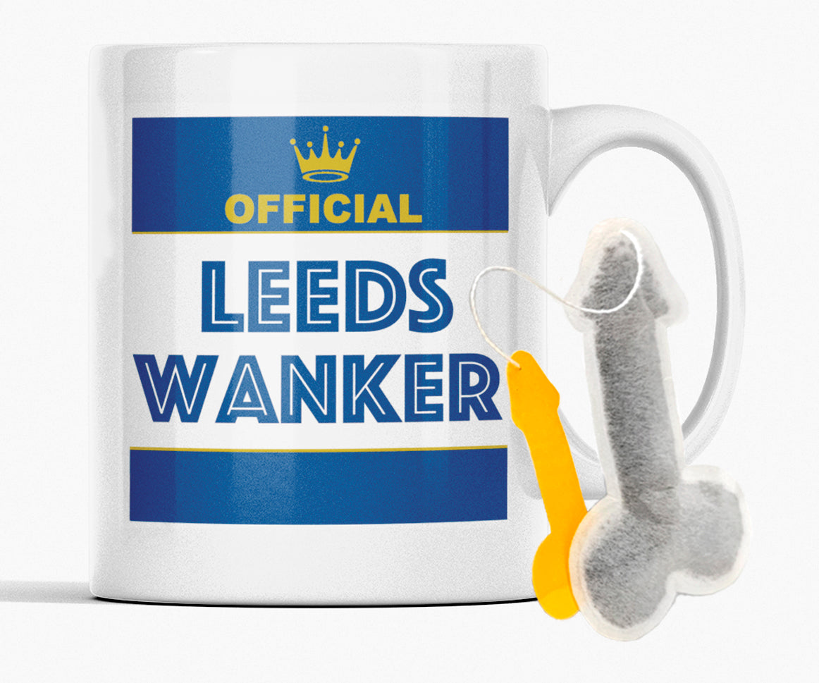Football Rival Team Mug – Funny Leeds Edition | Wanker Design + Free Teabag Gift