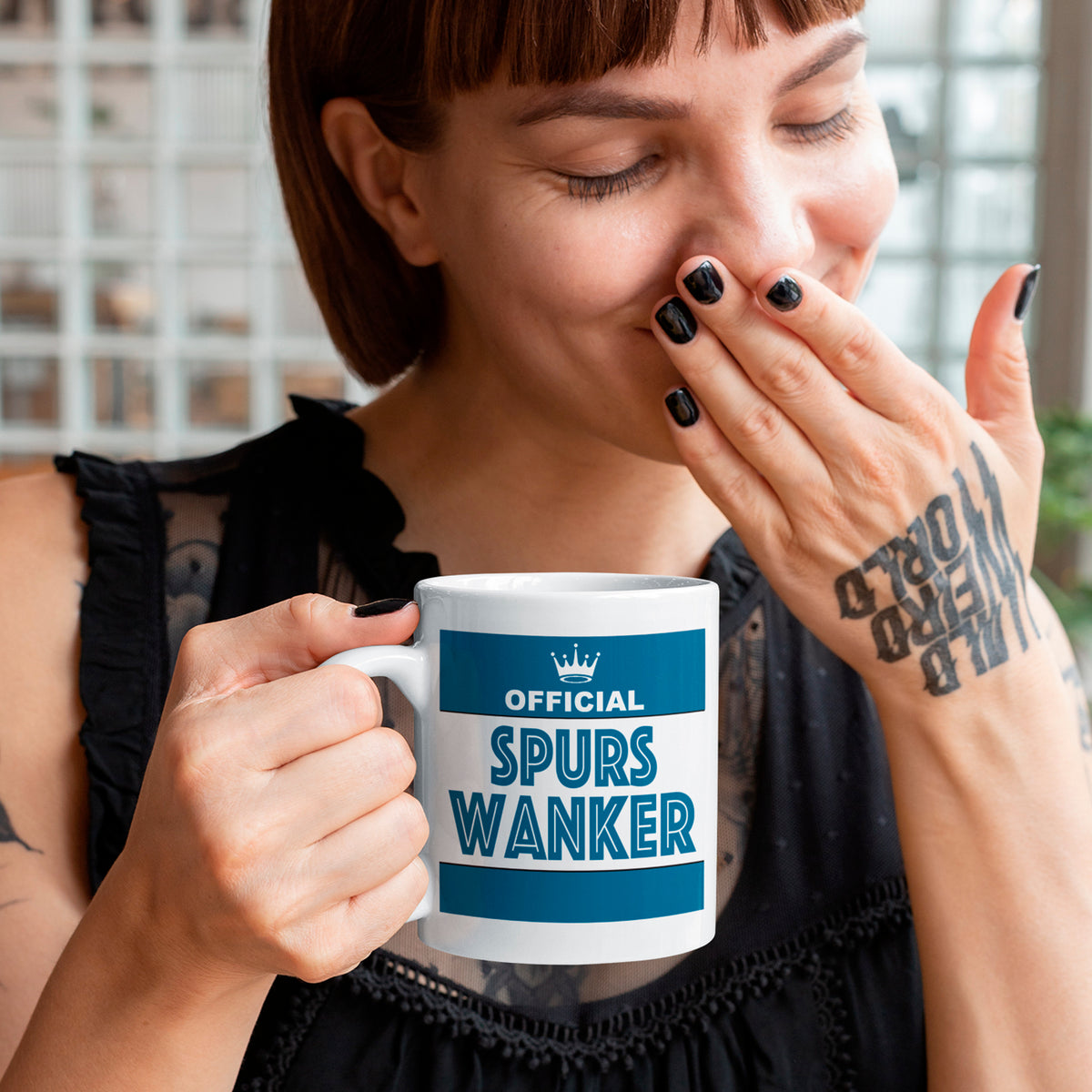 Funny team rivalry novelty mug designed as a quirky gift for football fans.