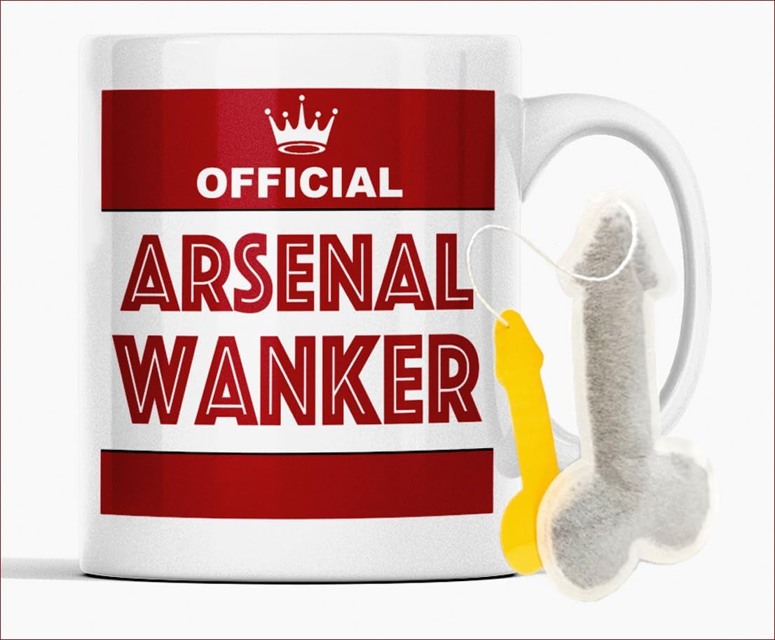 Football Rival Team Mug – Choose Your Team | Funny Wanker Design with Free Novelty Shaped Teabag