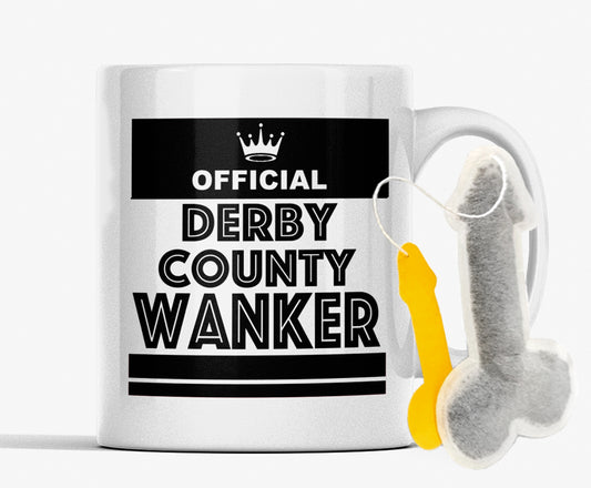 Football Rival Team Mug – Funny Derby County Edition | Wanker Design + Free Teabag Gift