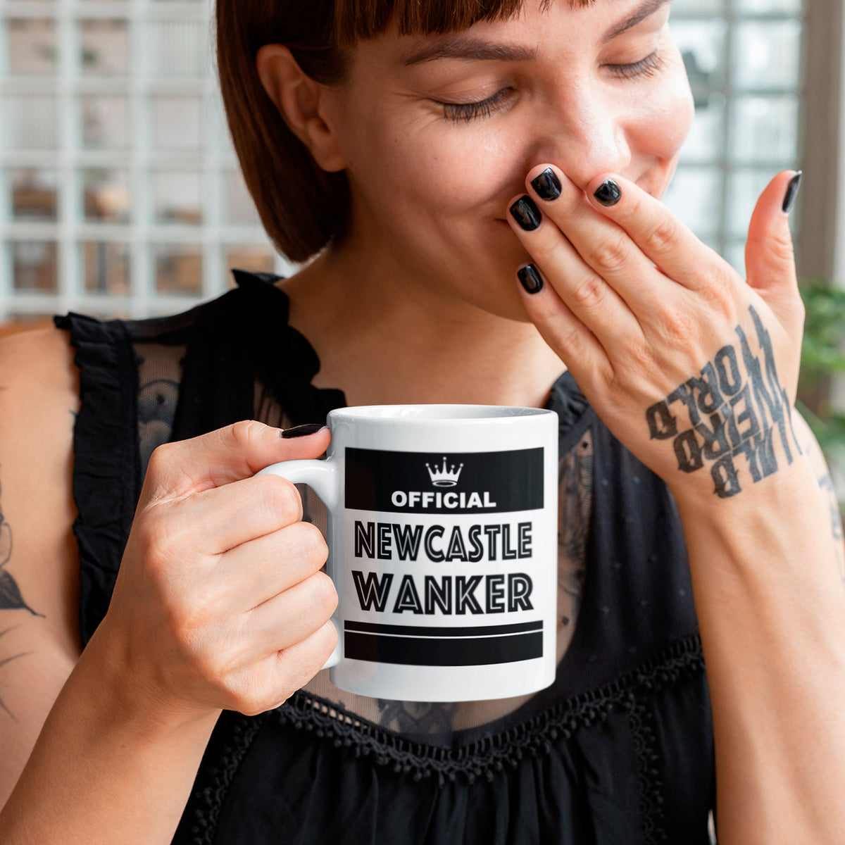 Football Rival Team Mug – Funny Newcastle Edition | Wanker Design + Free Teabag Gift