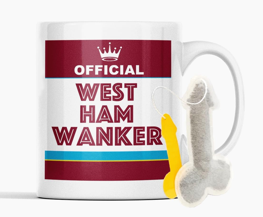 Football Rival Team Mug – Choose Your Team | Funny Wanker Design with Free Novelty Shaped Teabag